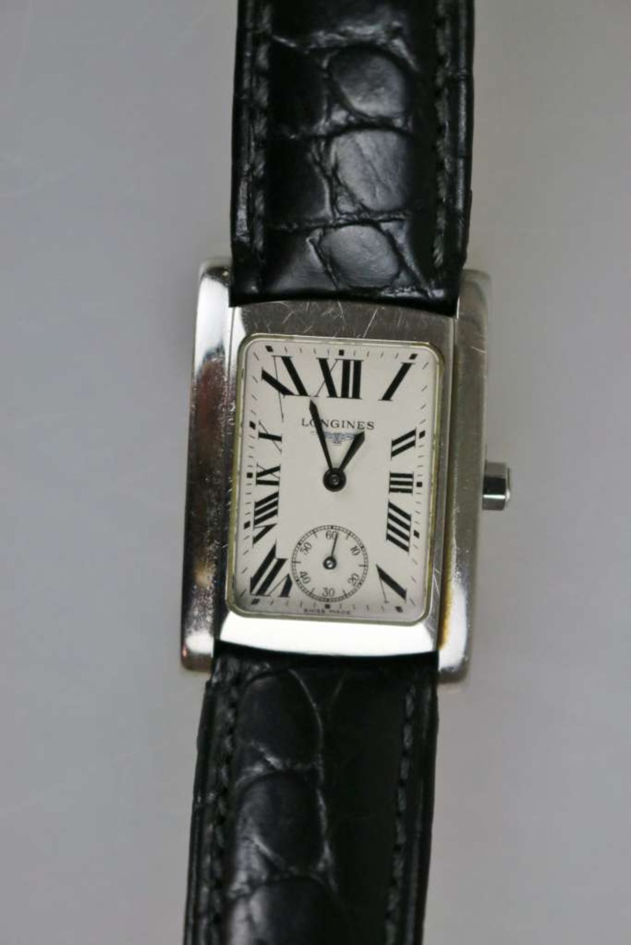 Longines Damenarmbanduhr, cremefarbenes Zifferblatt mit römischen Indizes und Sekundenanzeiger, - Bild 2 aus 4