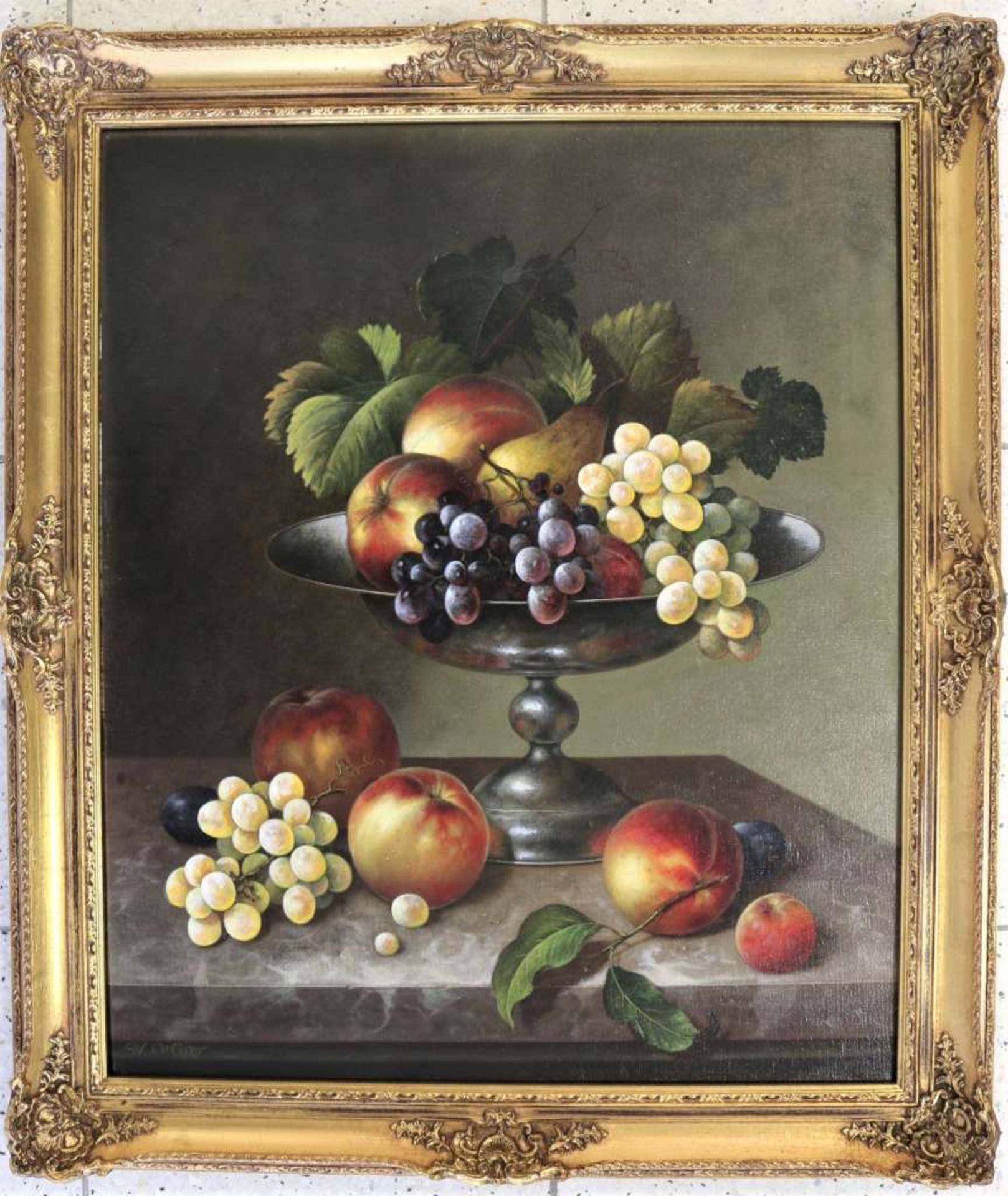 Werner DE CARO (1945), Stillleben mit Früchten, Öl auf Leinwand, u.li. sign., Maße: ca. 60,5 x 50 - Image 2 of 4
