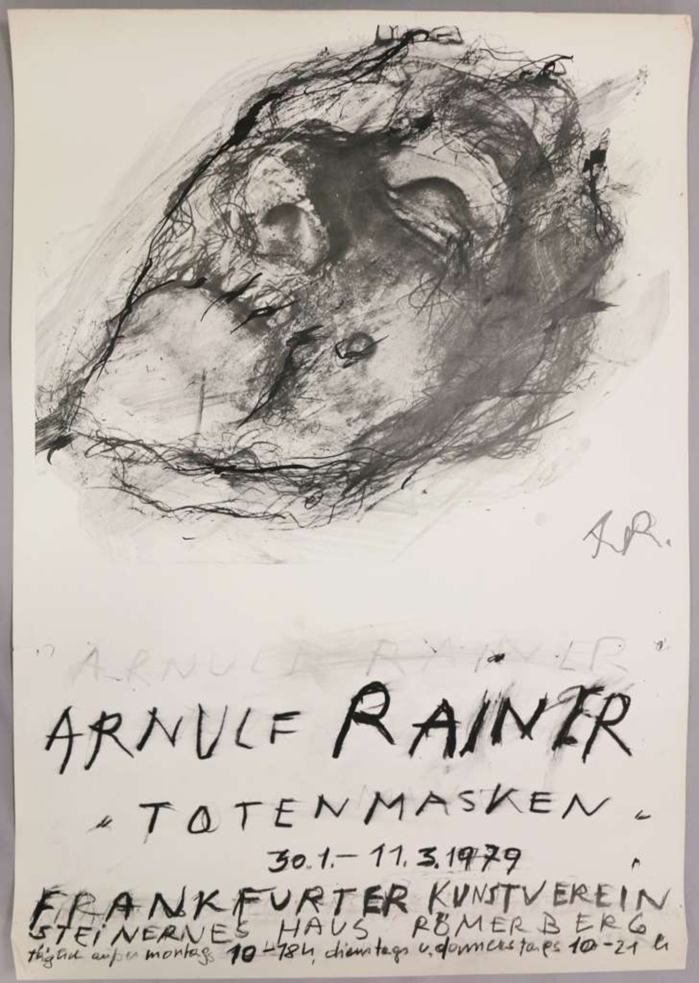 Konvolut Arnulf Rainer: zwei Plakate "Totenmasken" Frankfurter Kunstverein 1979, ARNULF RAINER - - Bild 3 aus 4