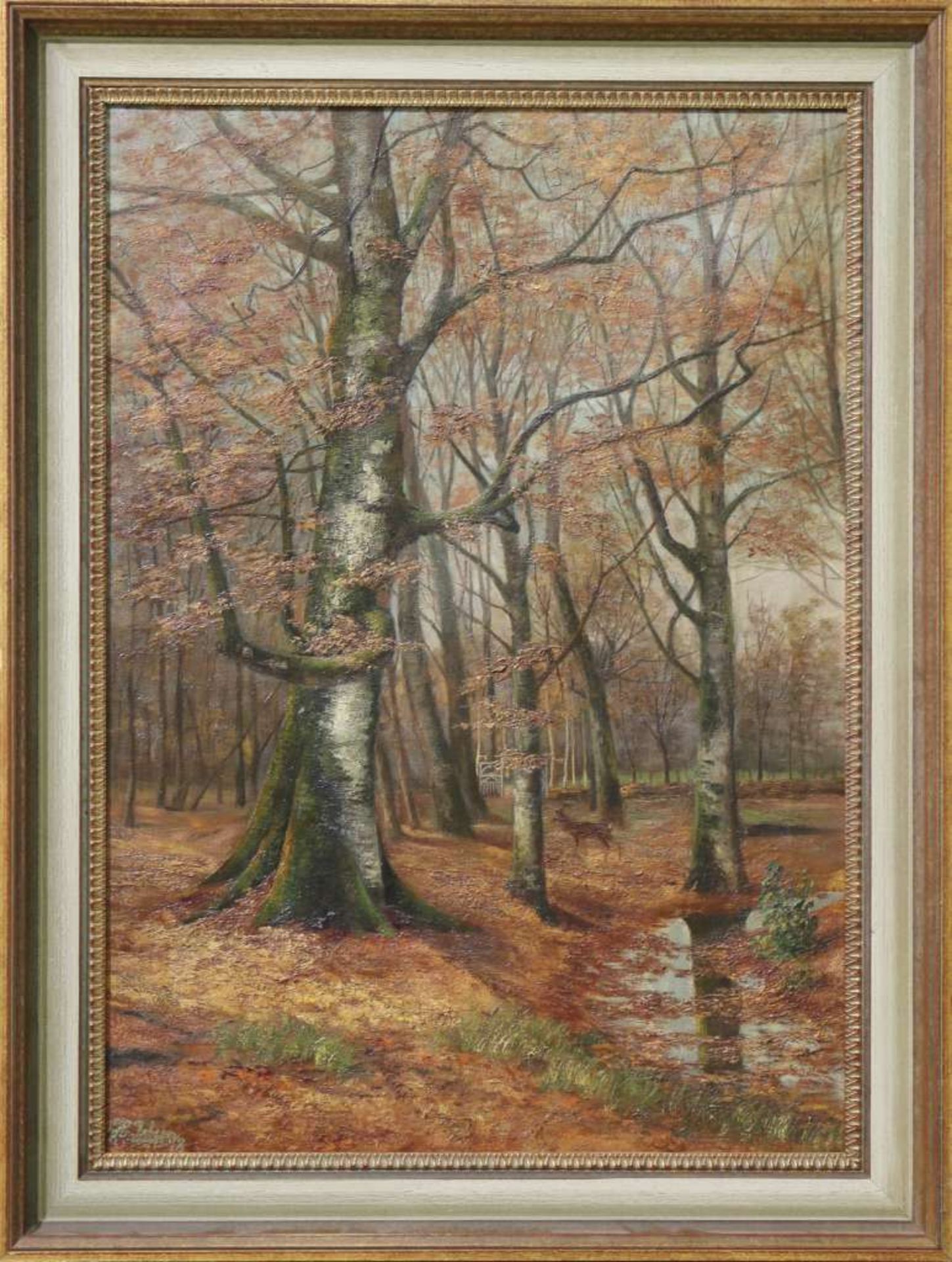 Henry JEBSEN (1851-1905), Öl auf Leinwand, u.li. sign., Herbstlandschaft, Maße: 79 x 56,6 cm, - Bild 2 aus 4