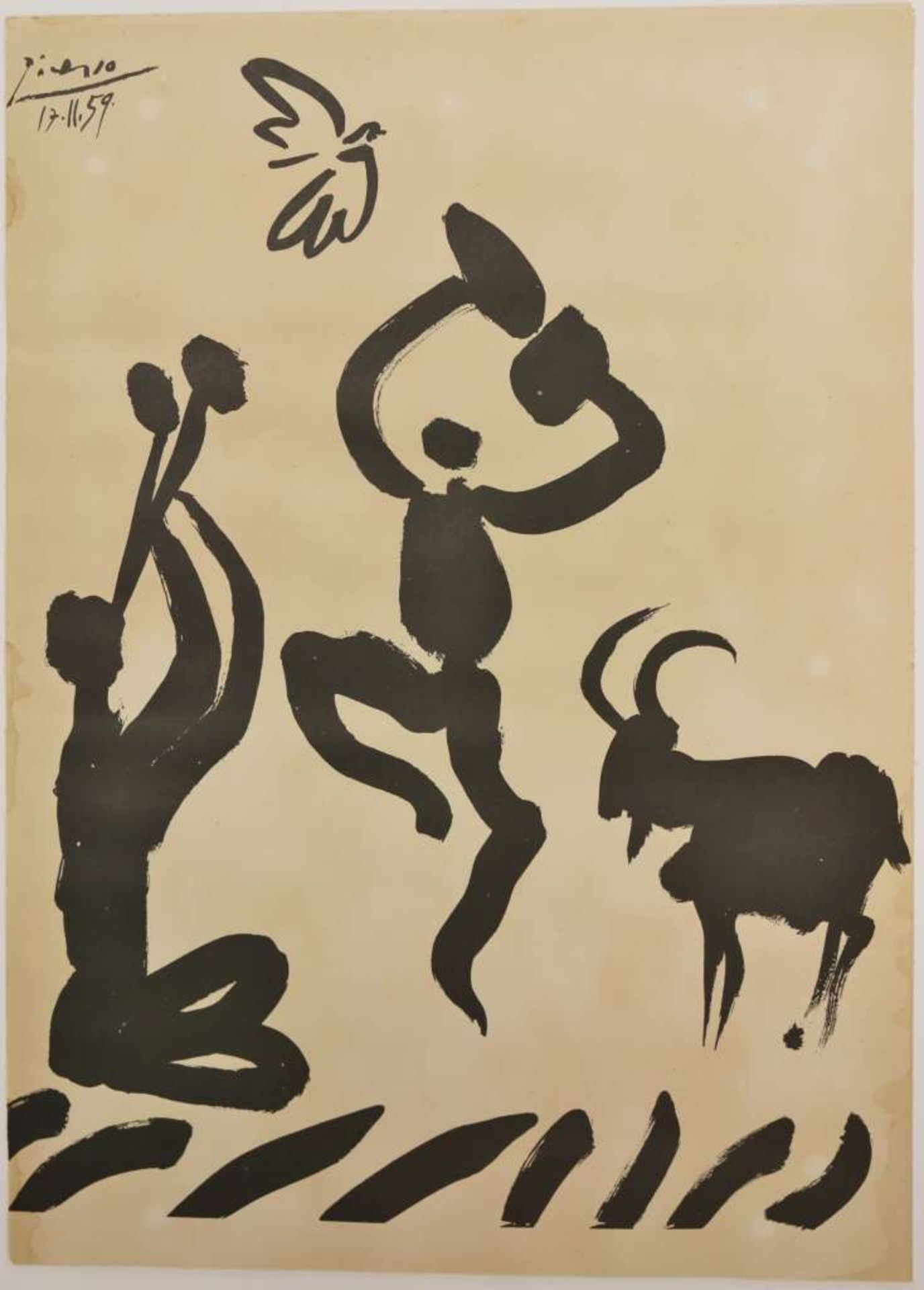 Pablo PICASSO (1881-1973), Lithographie, Le joueur de flûte (der Flötenspieler), in der Platte sign.