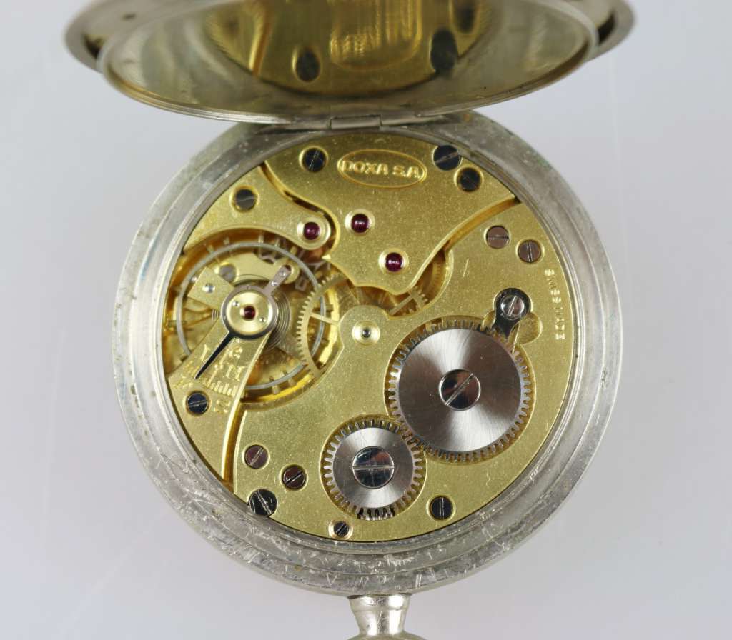 Doxa Taschenuhr, Model der polinischen Eisenbahn, 1. Viertel 20. Jh., Metall-Gehäuse, D. ohne Krone: - Image 4 of 5