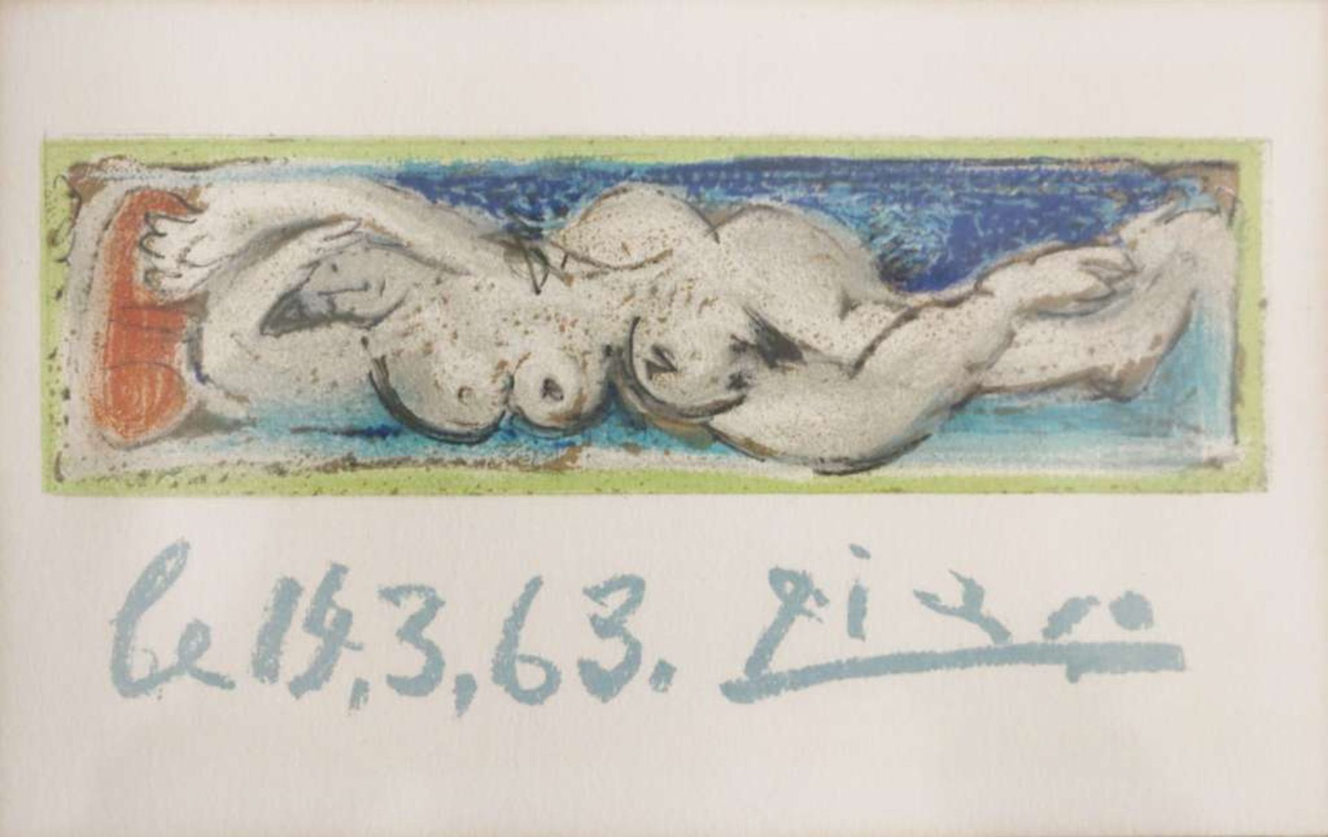 Pablo PICASSO (1881-1973), Nu couché, Farblithographie, in der Platte sign. und dat. (19)63,