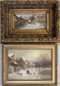Hans RAUFENBARTH (XX), Paar Gemälde, Öl auf Kartonage/Leinwand, jew. u.li. sign., kleiner Rö