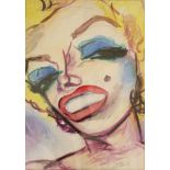 Rolf LUKASCHEWSKI (1947), Gouache, u.re. sign., dat. 89 und betitelt Marilyn, 100x70 cm, gerahm