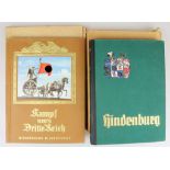 2 Zigarettenalben, Hindenburg 1934 Sturm Zigarettenalbum und Kampf ums Dritte Reich, guter Zust