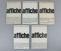 5 Affiche, gefaltet, 8., 11., 13., 17. und 22. Ausgabe. Die "affiche" erschienen in 22 Nummern