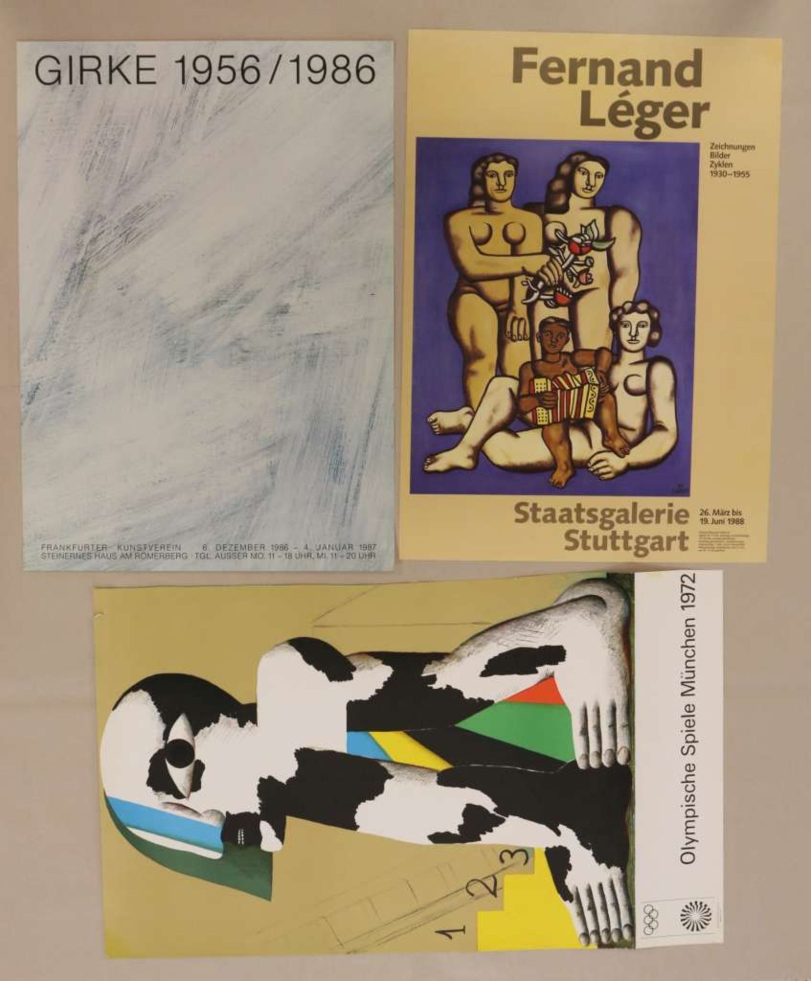 Drei Plakate: Horst ANTES (1936), 1972 Olympia, Maße: ca. 61,5 x 101 cm; Fernand LÉGER (1881-