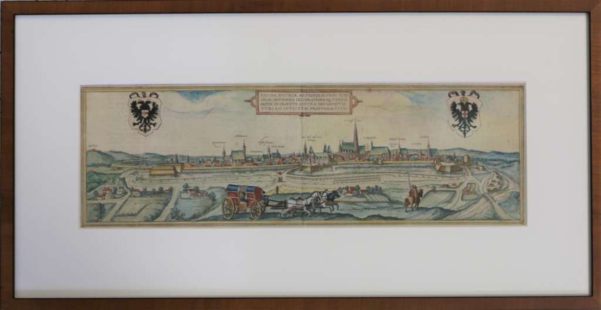 Georg BRAUN (1541-1622) &amp; Frans HOGENBERG (1535-1590), altkolorierter Kupferstich, Vienna A - Bild 2 aus 2