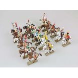 Starlux, 18 militärische Reiterfiguren, Frankreich 2. H. 20. Jh., Kunststoff, polychrom gefass