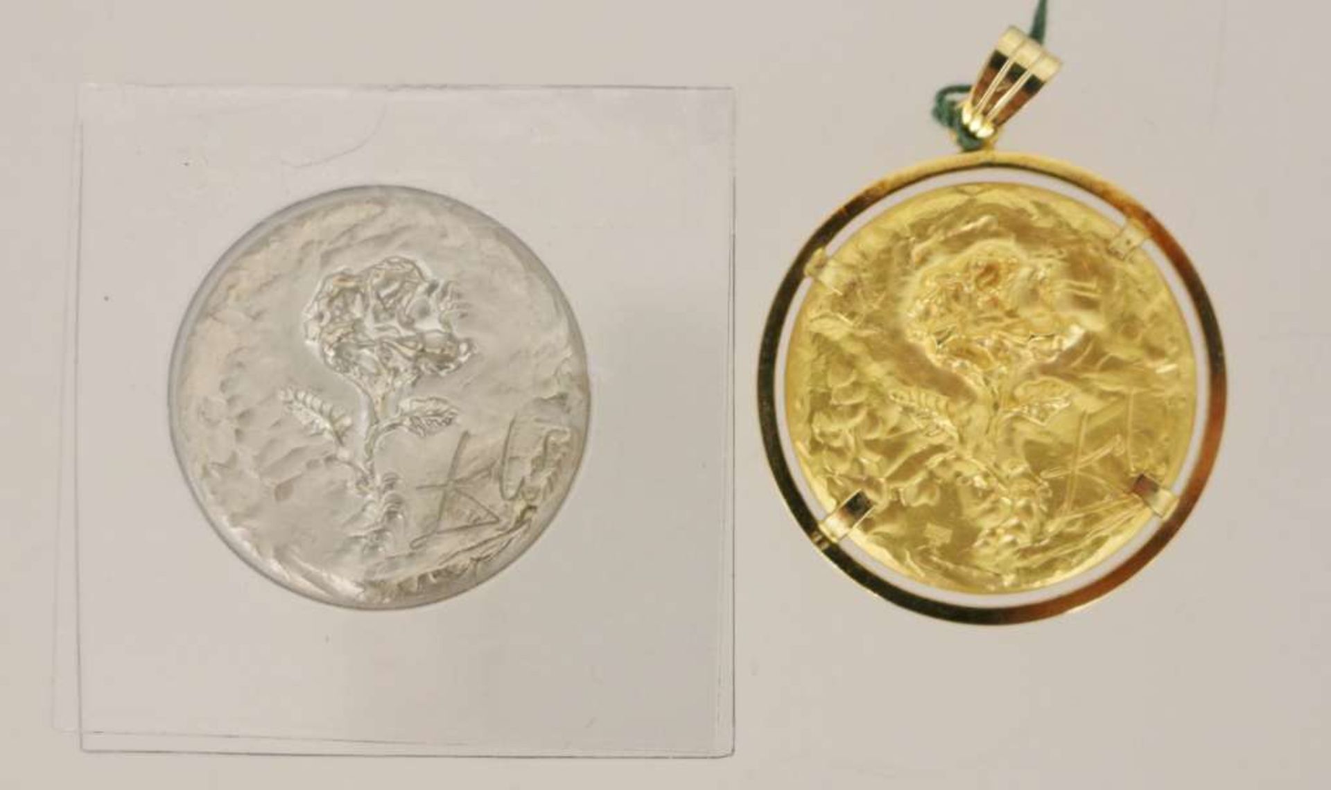 Goldmedaille von Salvador DALI (1904-1989), Hommage à Konrad Adenauer, 1976, Gold 900/1.000, G - Bild 3 aus 6