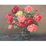 Maximilian KLEIN VON DIEPOLD (1873-1949), Stillleben mit in voller Blüte stehenden Rosen, Öl