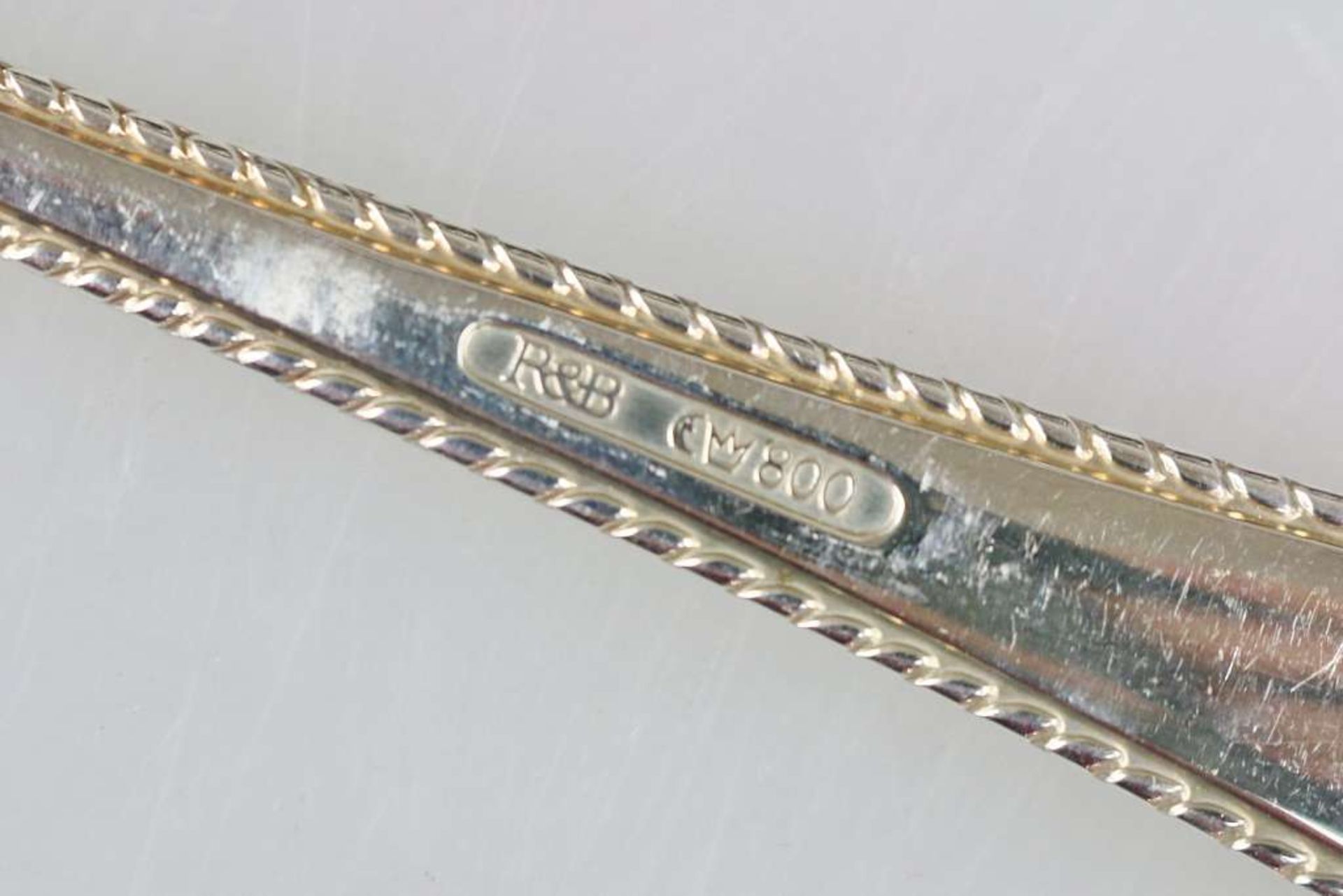 Robbe &amp; Berking, Speisebesteck "Königskordel" für 12 Pers., 800er Silber, 118-teilig, 20. - Bild 3 aus 4