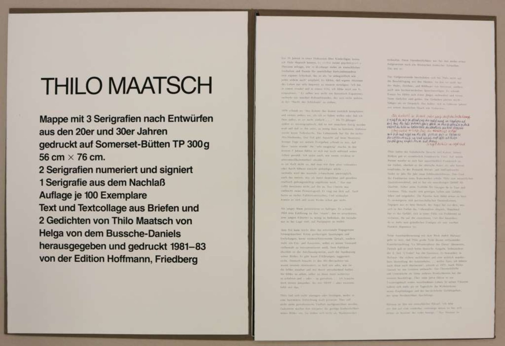 Thilo MAATSCH (1900-1983), Mappe mit drei Serigraphien, 1981-83, Bogenmaße: ca. 56 x 76 cm. - Bild 2 aus 12