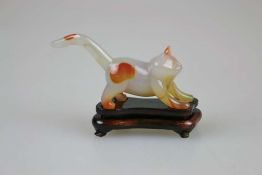 Toggle, Achatkatze, China, 20. Jh., H.: ca. 3,5 cm.