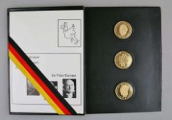 Satz Goldmedaillen, "Fundatores Liberae Europae Christianae", 3-teilig, 1979, je eine Medaille