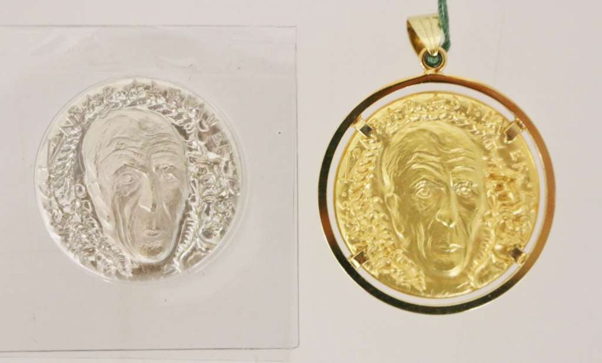 Goldmedaille von Salvador DALI (1904-1989), Hommage à Konrad Adenauer, 1976, Gold 900/1.000, G - Bild 2 aus 6