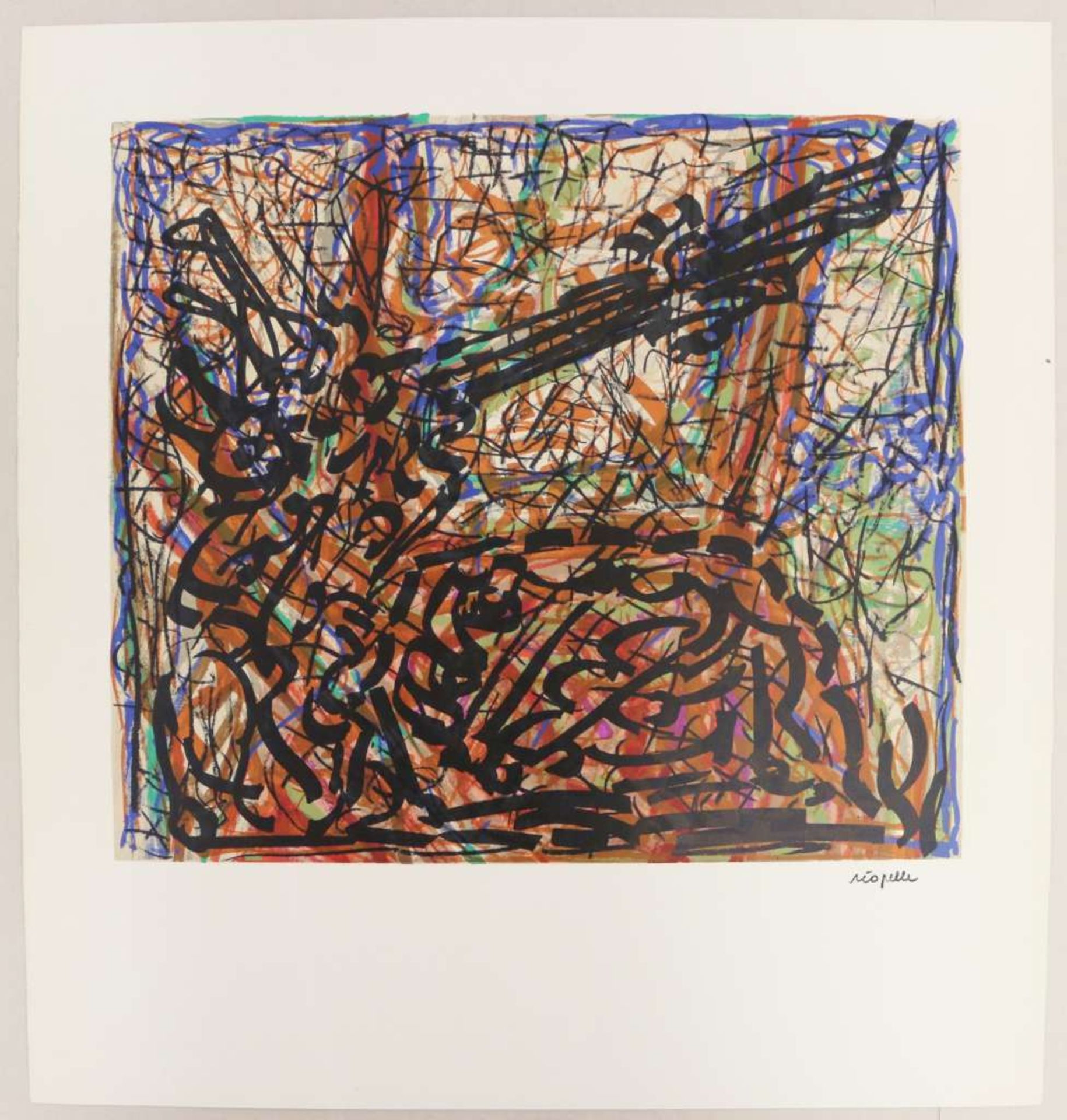 Jean-Paul RIOPELLE (1923-2002), ohne Titel, Farblithographie, Druckmaß: 43,3 x 49,7 cm, minima
