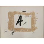 Antoni TAPIES (1923-2012), "Letter A", 1976, Lithographie auf Arches Bütten, Bogenmaße: ca. 5