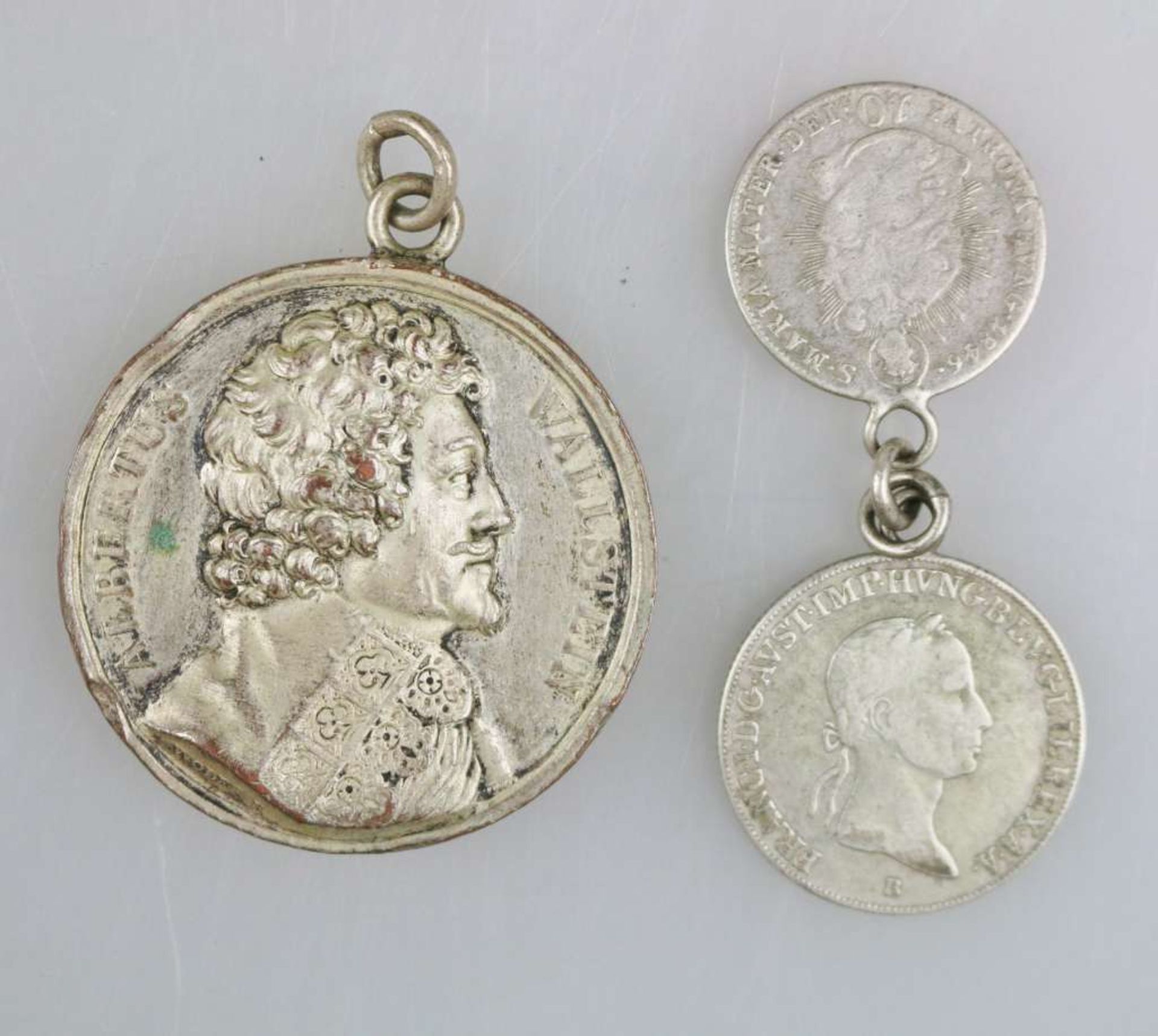 Medaille Albertus Wallstein (gem. Wallenstein, 1583-1634), Bronze versilbert, 1824, von B. Wolf