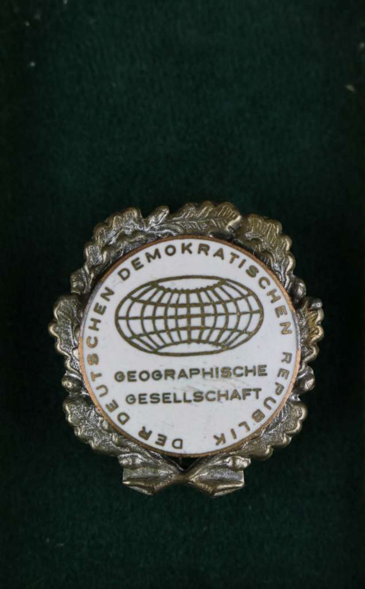 DDR, Ehrennadel der Geographischen Gesellschaft der DDR. Emblem, darunter 2 Zeilen Schrift. Mit - Bild 2 aus 2