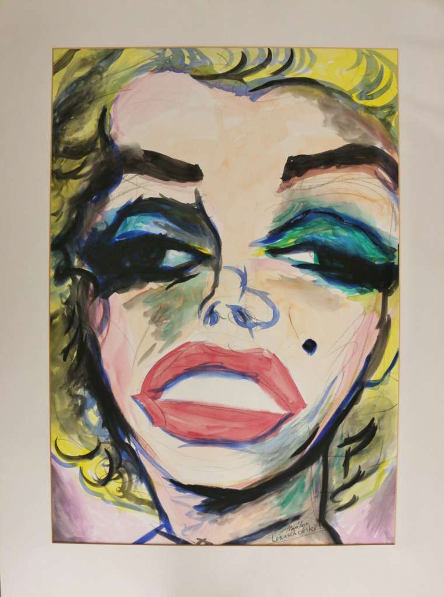 Rolf LUKASCHEWSKI (1947), Gouache, u.re. sign. u. dat. 89, betitelt Marilyn, 100x70 cm, gerahmt - Image 2 of 3