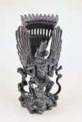 Vishnu auf Garuda, Indonesien, 2. H. 20. Jh., Holz, in feiner durchbrochener Schnitzarbeit, der