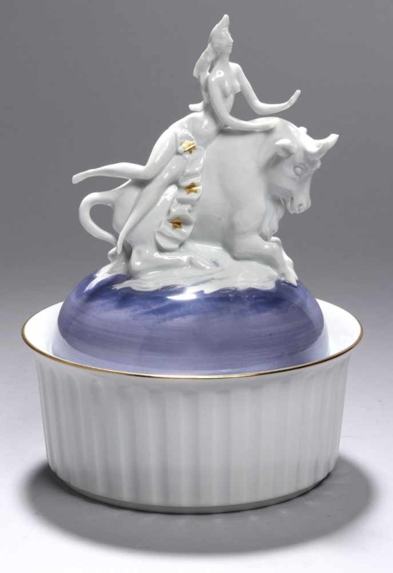 Porzellan-Deckeldose, "Europa", Meissen, 1993, Entw.: Peter Strang, limitiert auf 500