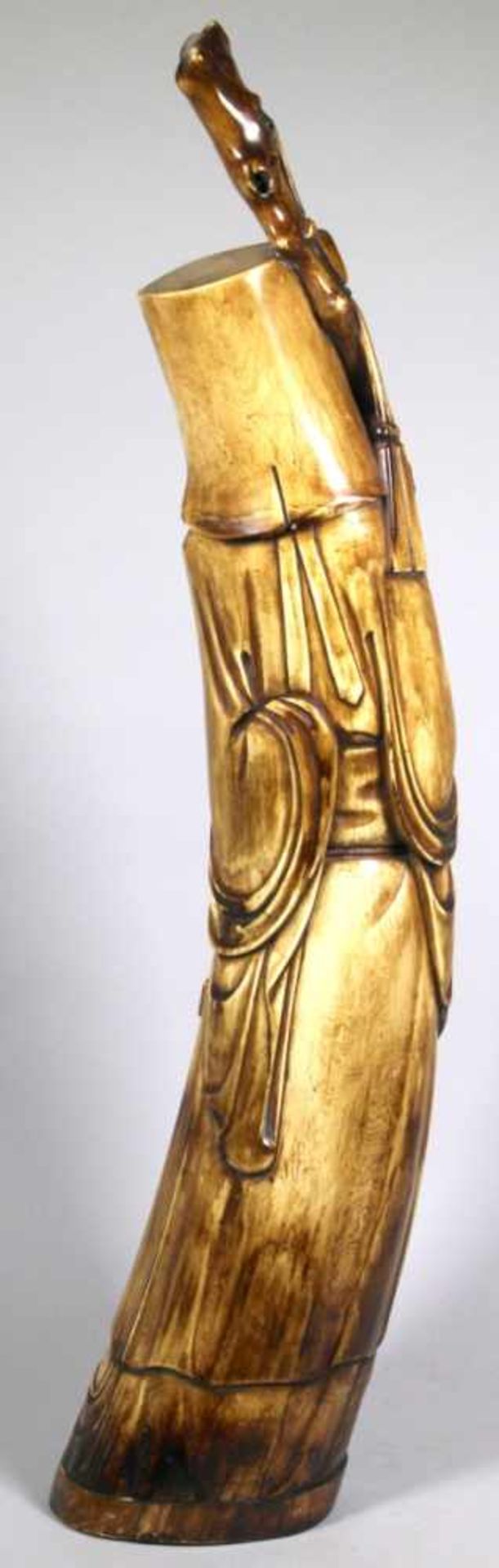 Elfenbein-Figur, "Gott des Glücks und der Weisheit", China, 19. Jh., auf leicht< - Bild 3 aus 6