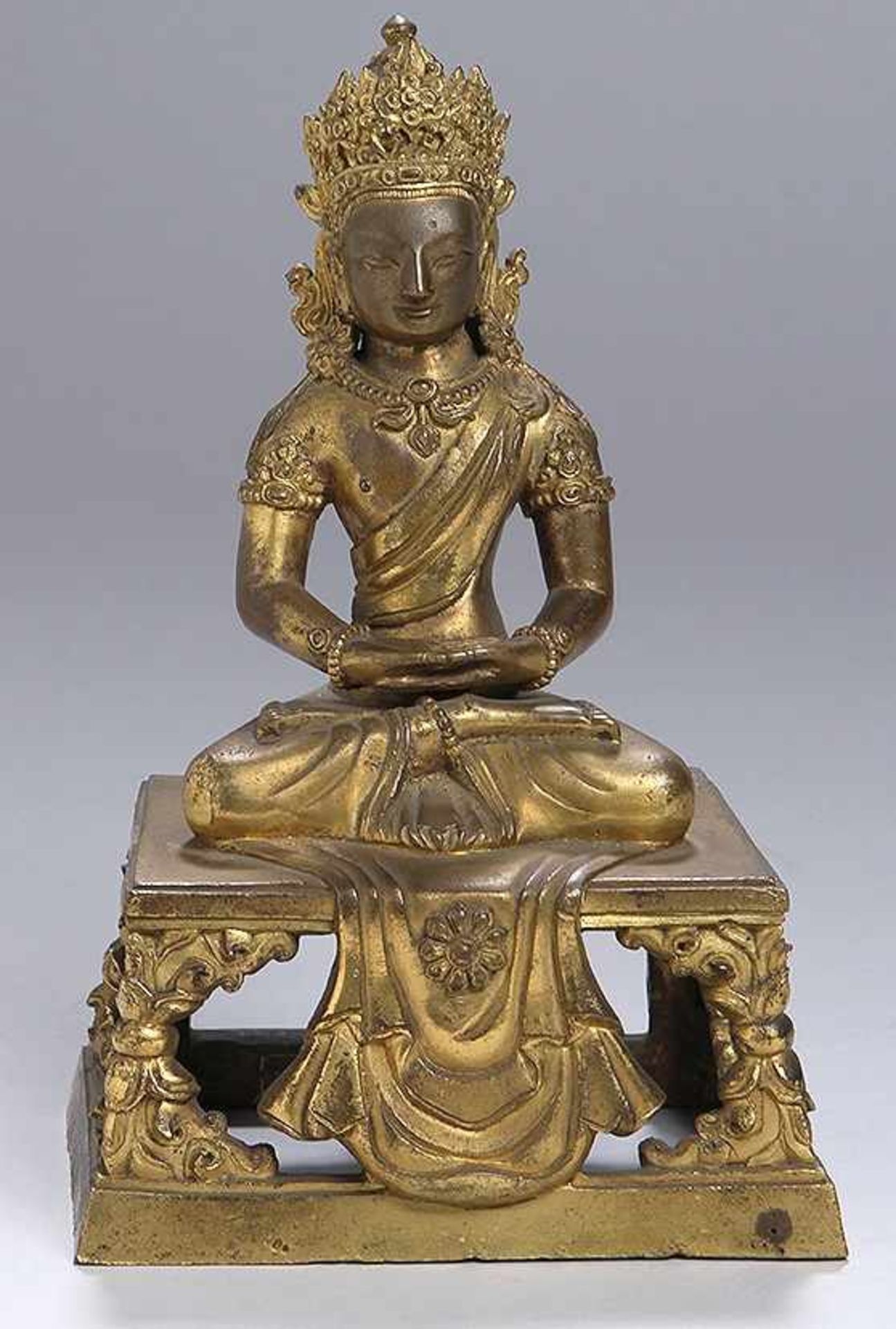 Bronze-Plastik, "Amitayus", China oder Tibet, 18. Jh. (Qianglong-Periode), auf offen
