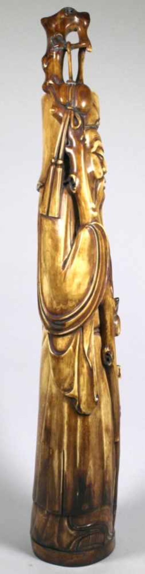 Elfenbein-Figur, "Gott des Glücks und der Weisheit", China, 19. Jh., auf leicht< - Bild 4 aus 6