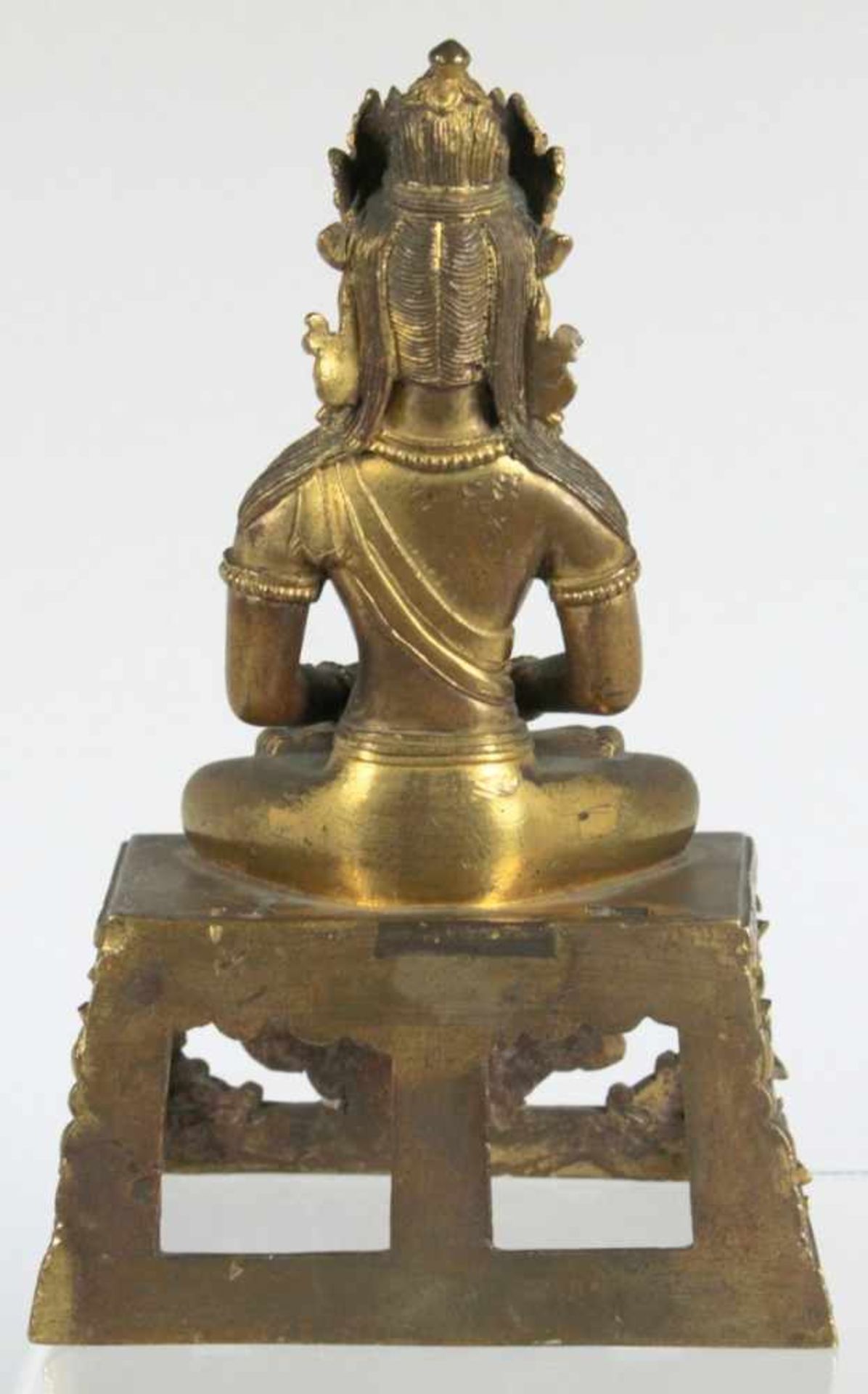 Bronze-Plastik, "Amitayus", China oder Tibet, 18. Jh. (Qianglong-Periode), auf offen - Bild 3 aus 10