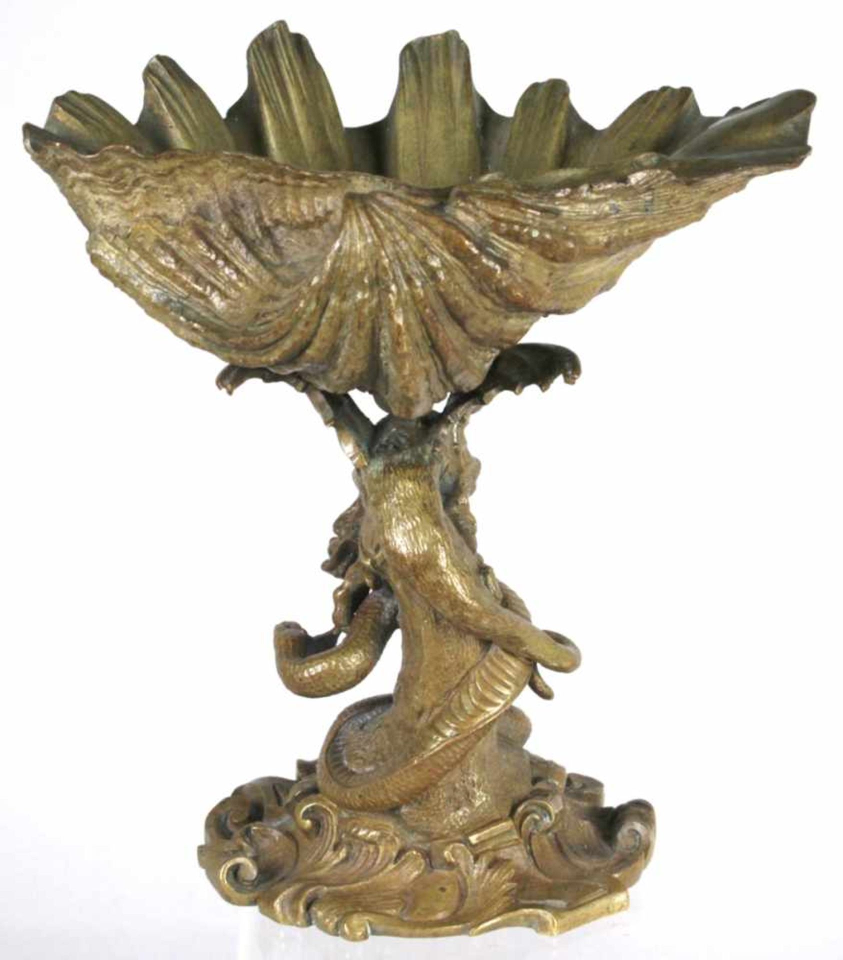 Bronze-Plastik, "Beflügelter Drache im Kampf mit der Schlange", anonymer Bildhauer, wohl< - Bild 2 aus 4