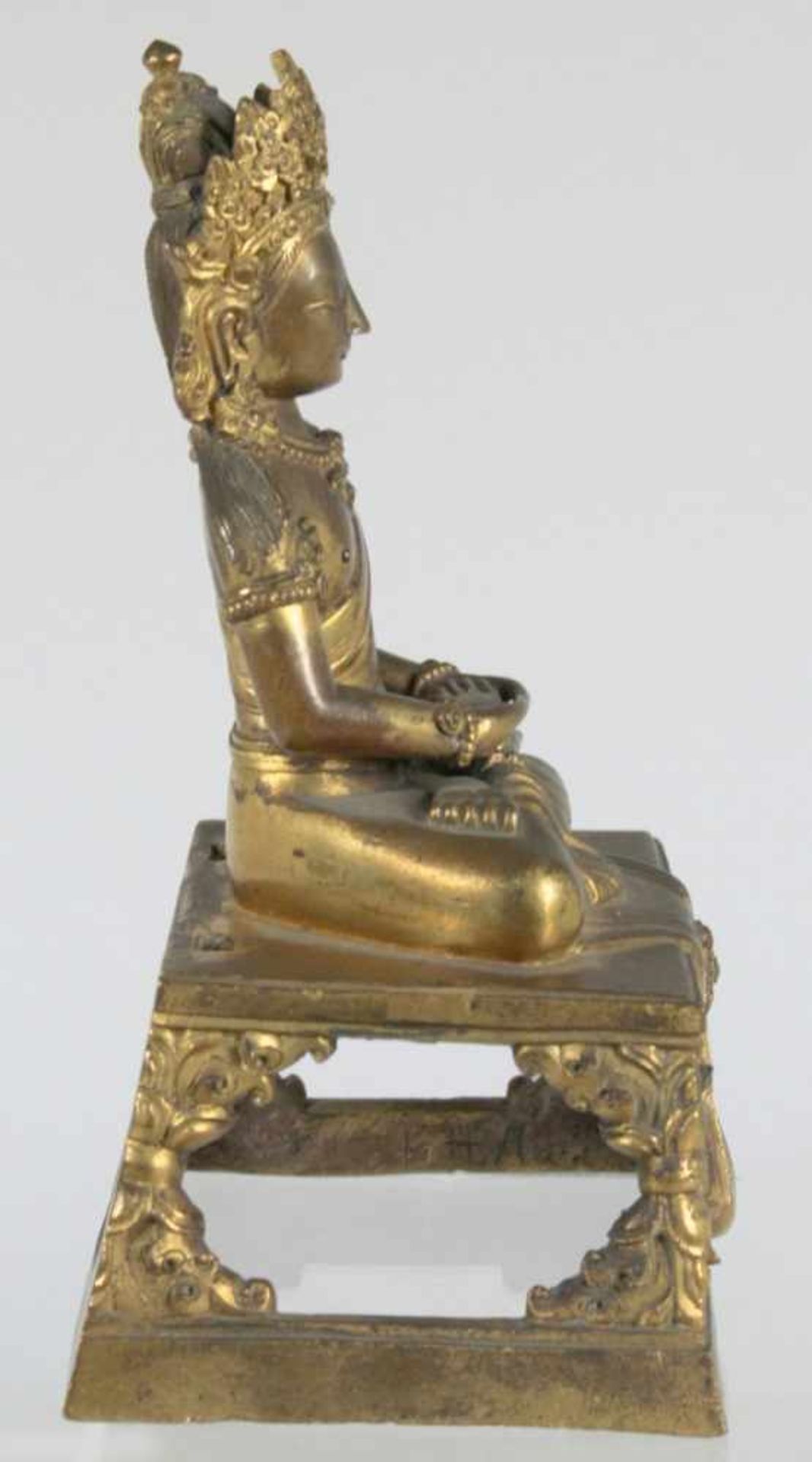 Bronze-Plastik, "Amitayus", China oder Tibet, 18. Jh. (Qianglong-Periode), auf offen - Bild 2 aus 10