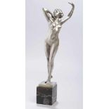 Bronze-Plastik, "Stehender, weiblicher Akt", Peleschka, franz. Bildhauer geb. 1873,