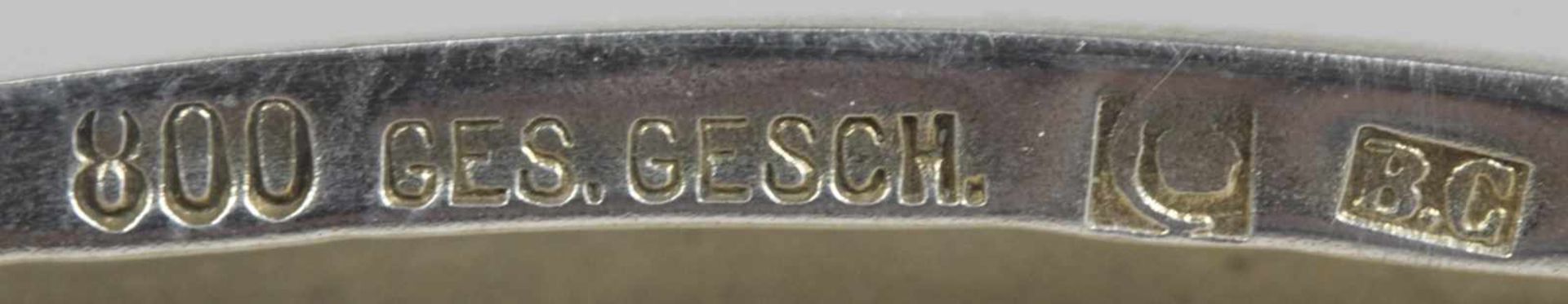 Zigaretten-Etui, dt., um 1900, Silber 800, rechteckige Form, scharniert, Wandung mit - Bild 3 aus 4