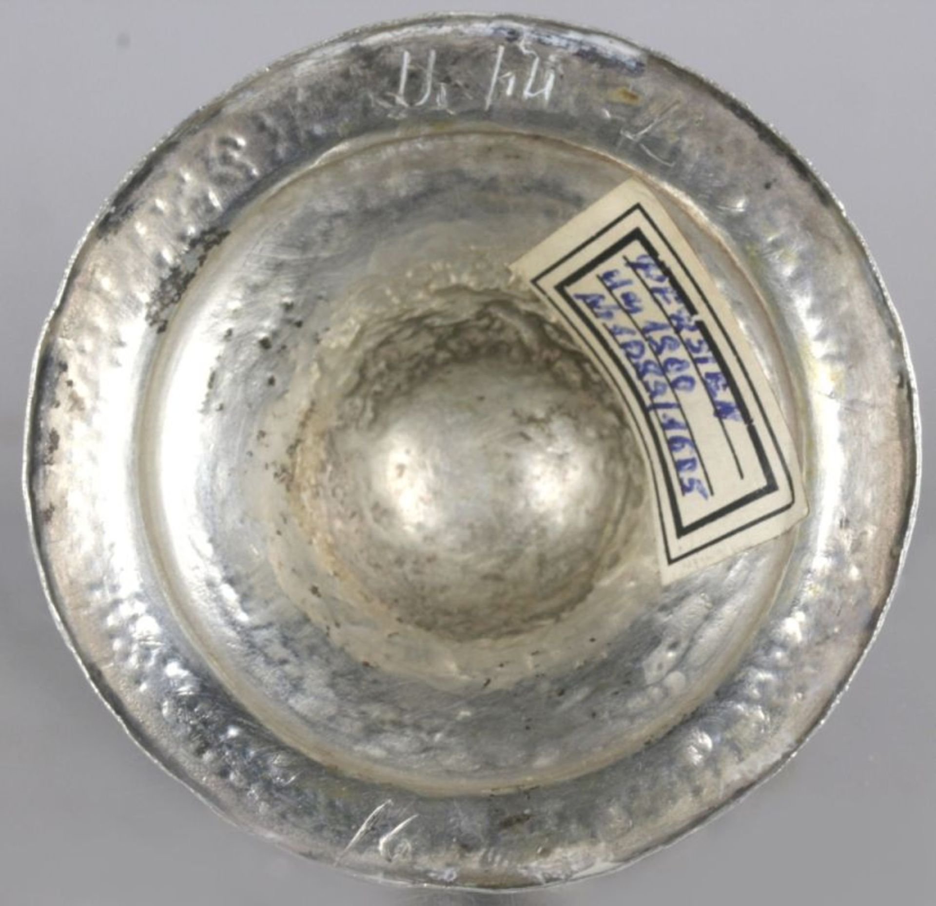 Vase, Persien, um 1900, Silber, Trompetenfuß, Röhrenkorpus mit blütenförmig gebogt<br - Bild 3 aus 3