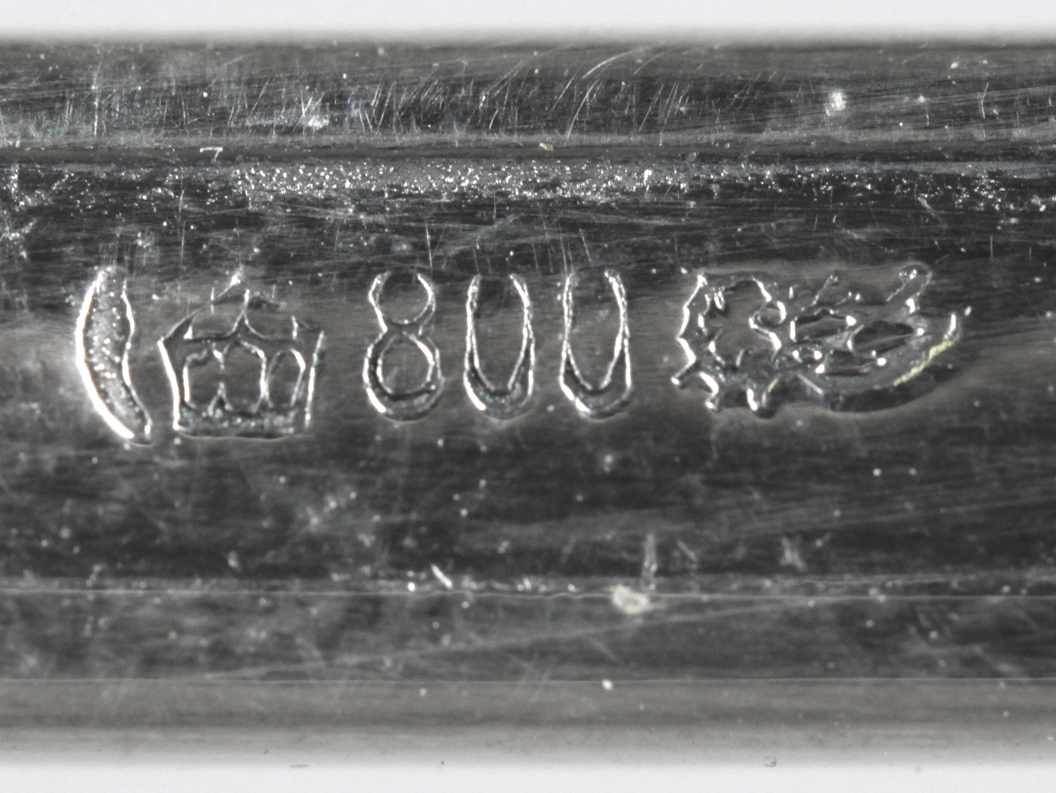 Jugendstil Besteck, 6-tlg., für 2 Personen, dt., Silber 800, Griffe mit stiltypischem< - Image 2 of 2