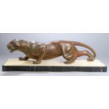 Weißbronze-Tierplastik, "Panther", Brault, J., Bildhauer 1. Hälfte 20. Jh.,<b