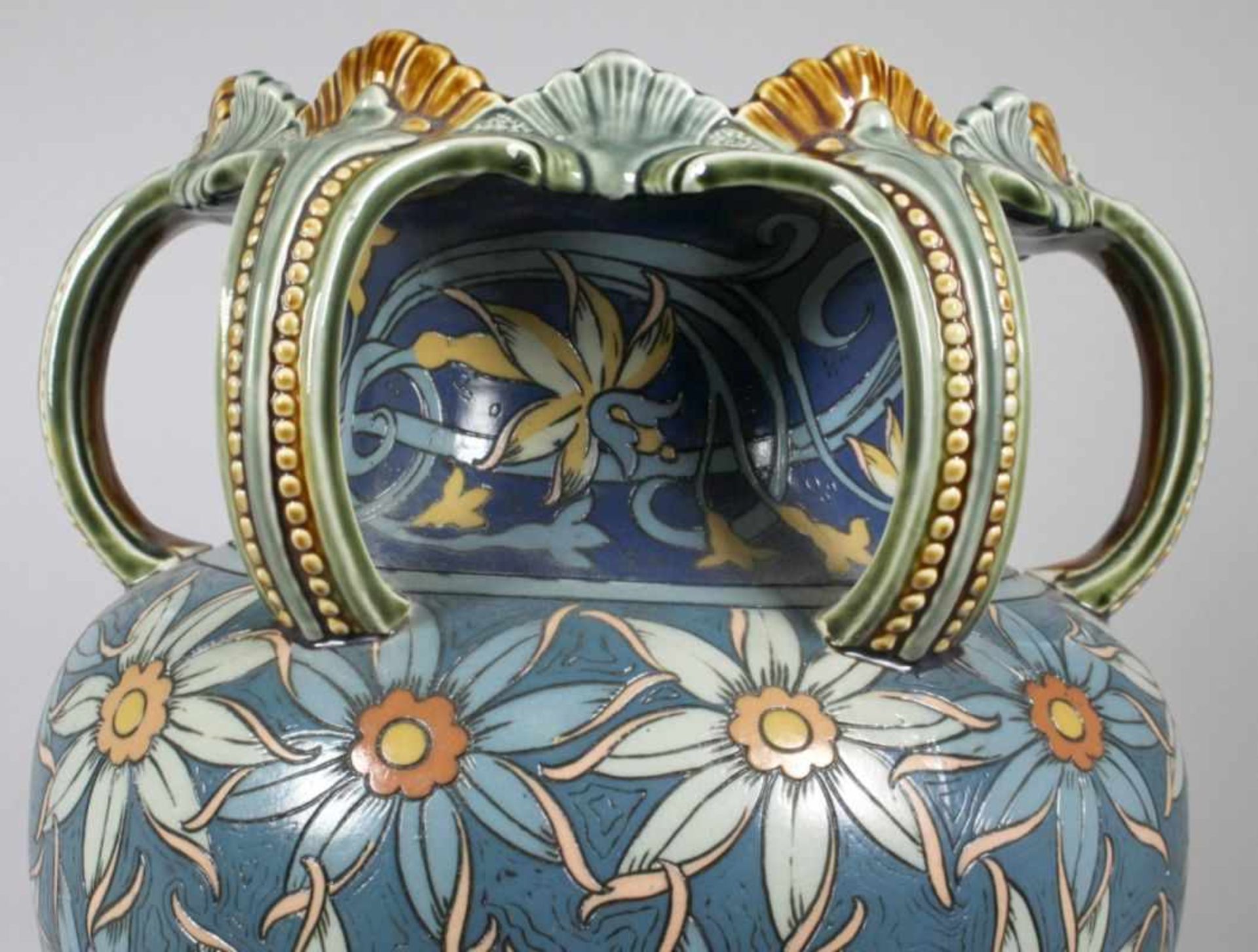 Feinsteinzeug-Ziervase, Villeroy & Boch, Mettlach, 1898, Entw.: M. Hein, Mod.nr.: 2416, - Bild 3 aus 4