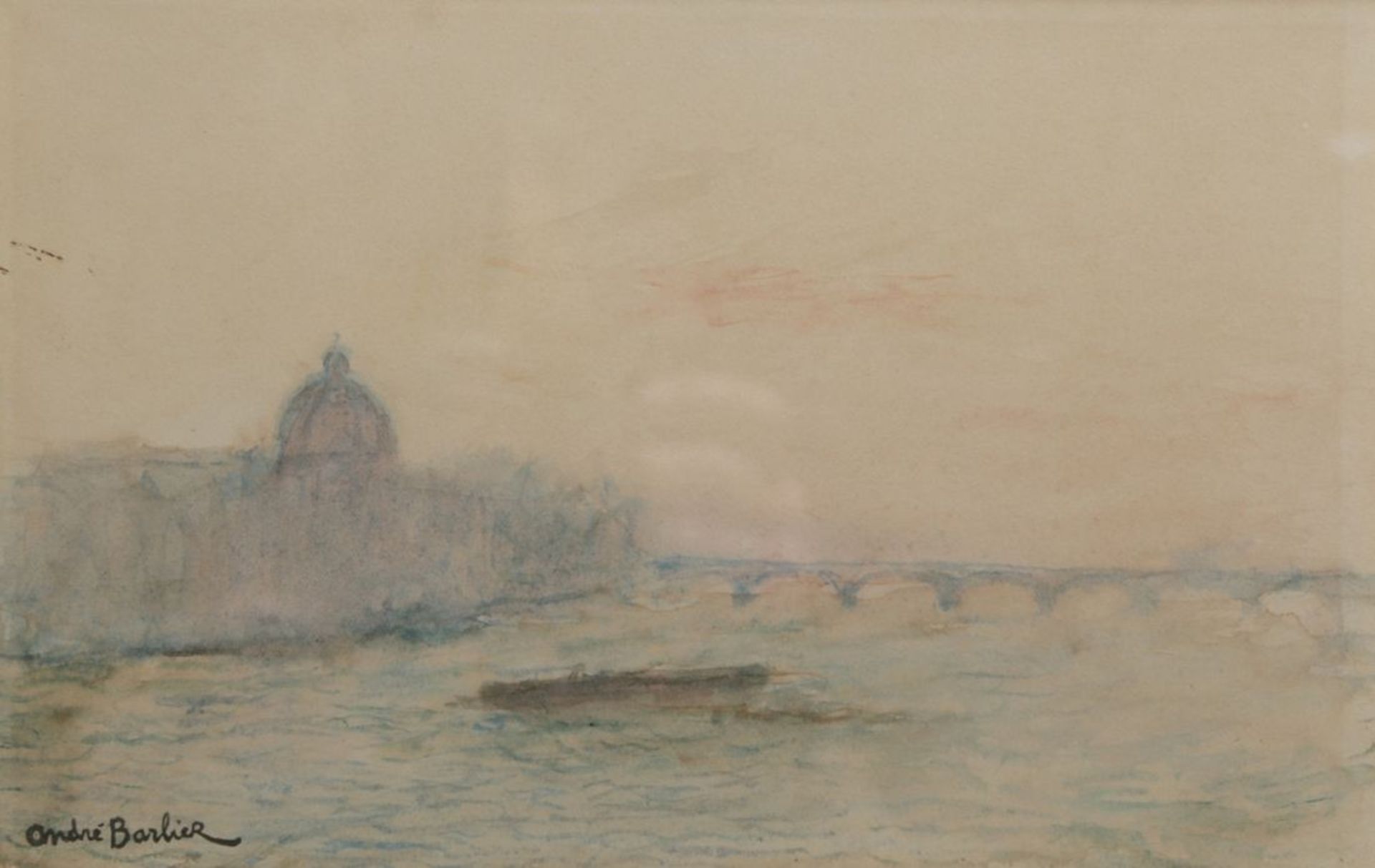 Barlier, André, französischer Maler 1. Hälfte 20. Jh. "Pariser Ansicht", Aquarell, sign.,<br