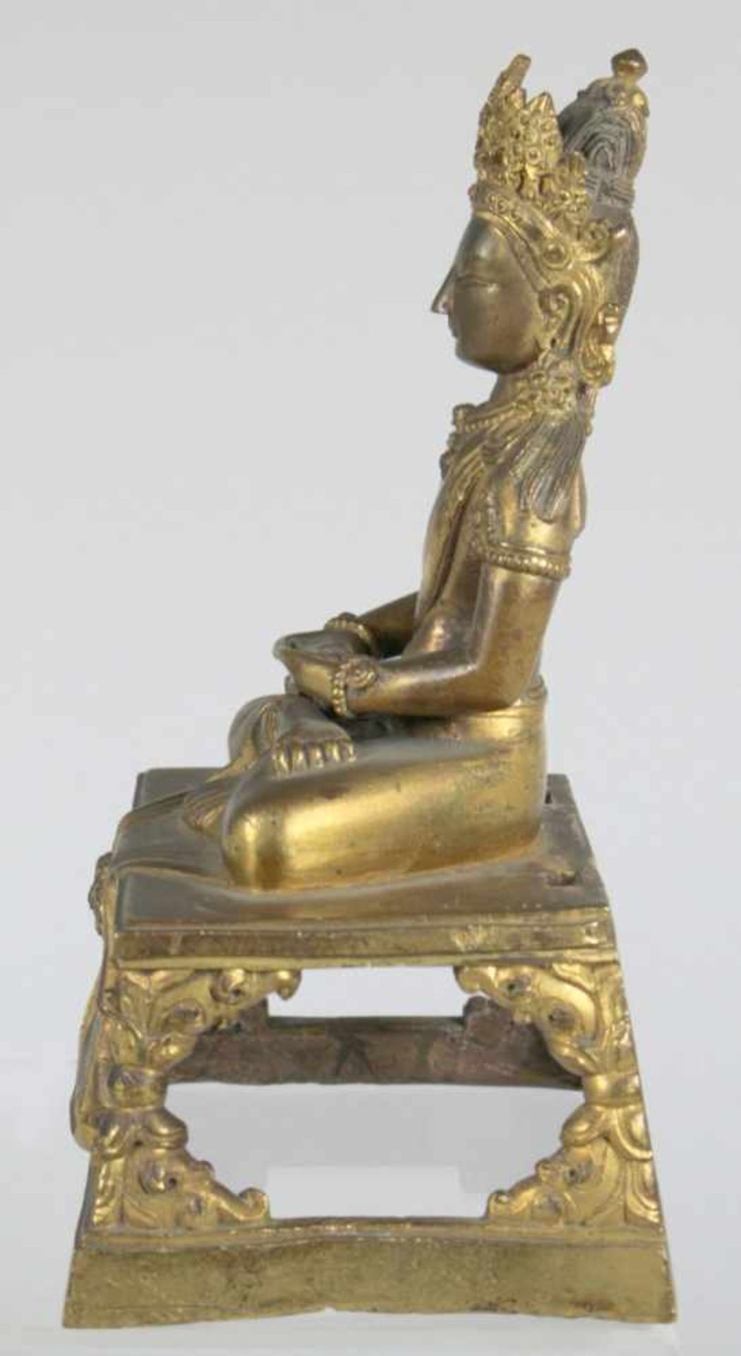 Bronze-Plastik, "Amitayus", China oder Tibet, 18. Jh. (Qianglong-Periode), auf offen - Bild 4 aus 10