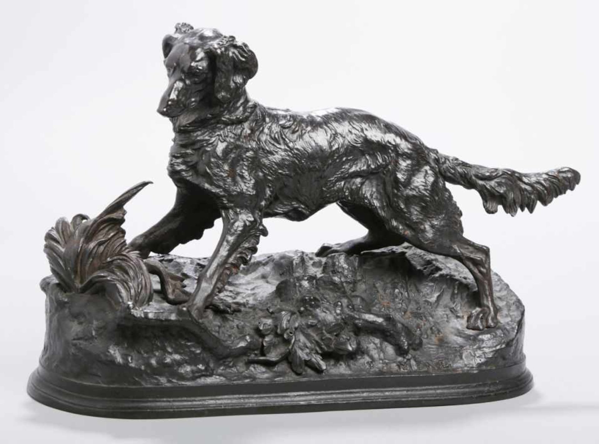 Eisen-Tierplastik, "Jagdhund", Mene, Pierre Jules, Paris 1810 - 1879 ebenda,