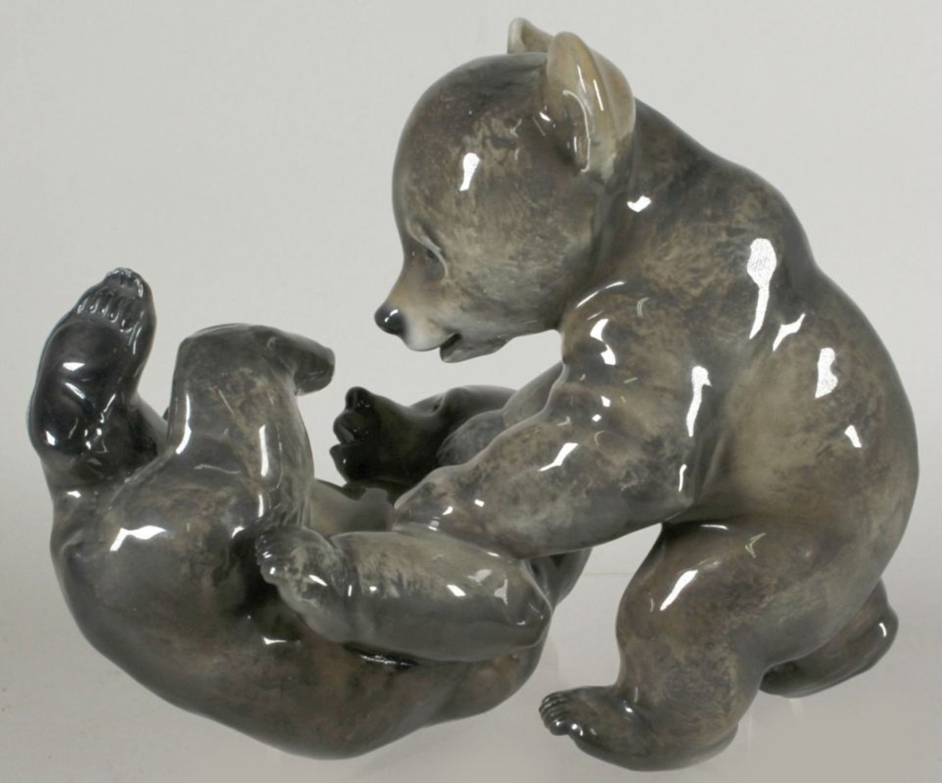 Porzellan-Tierplastik, "Bärengruppe", Rosenthal, Kunstabteilung Selb, 1960, Entw.: Fritz< - Bild 2 aus 4