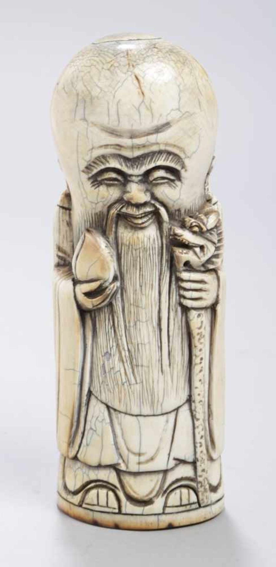 Mammut-Figur, "Shouxing", China, 19. Jh., plastische, stehende Darstellung der Gottheit