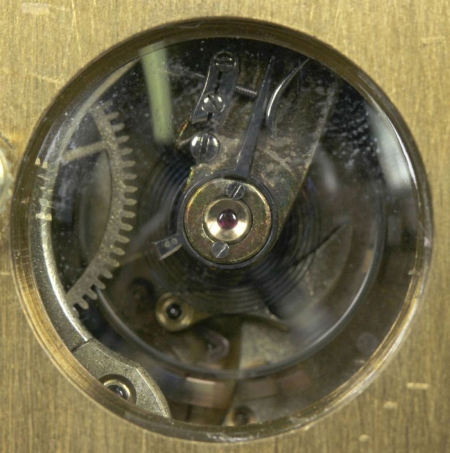 Kleine Tischuhr, Lange & Söhne, Glashütte, um 1920, mechanisches Werk mit Feinregulierung,<b - Bild 3 aus 3