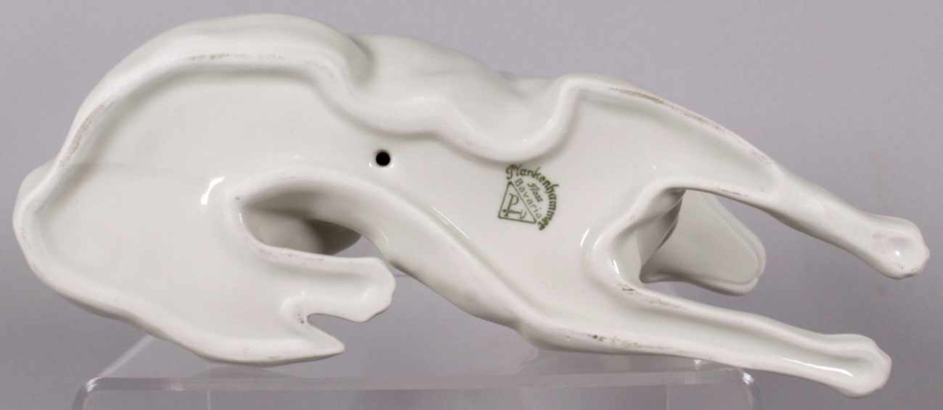 Weißporzellan-Tierplastik, "Liegender Schäferhund", Porzellanfabrik Plankenhammer Wittmann<b - Bild 3 aus 3