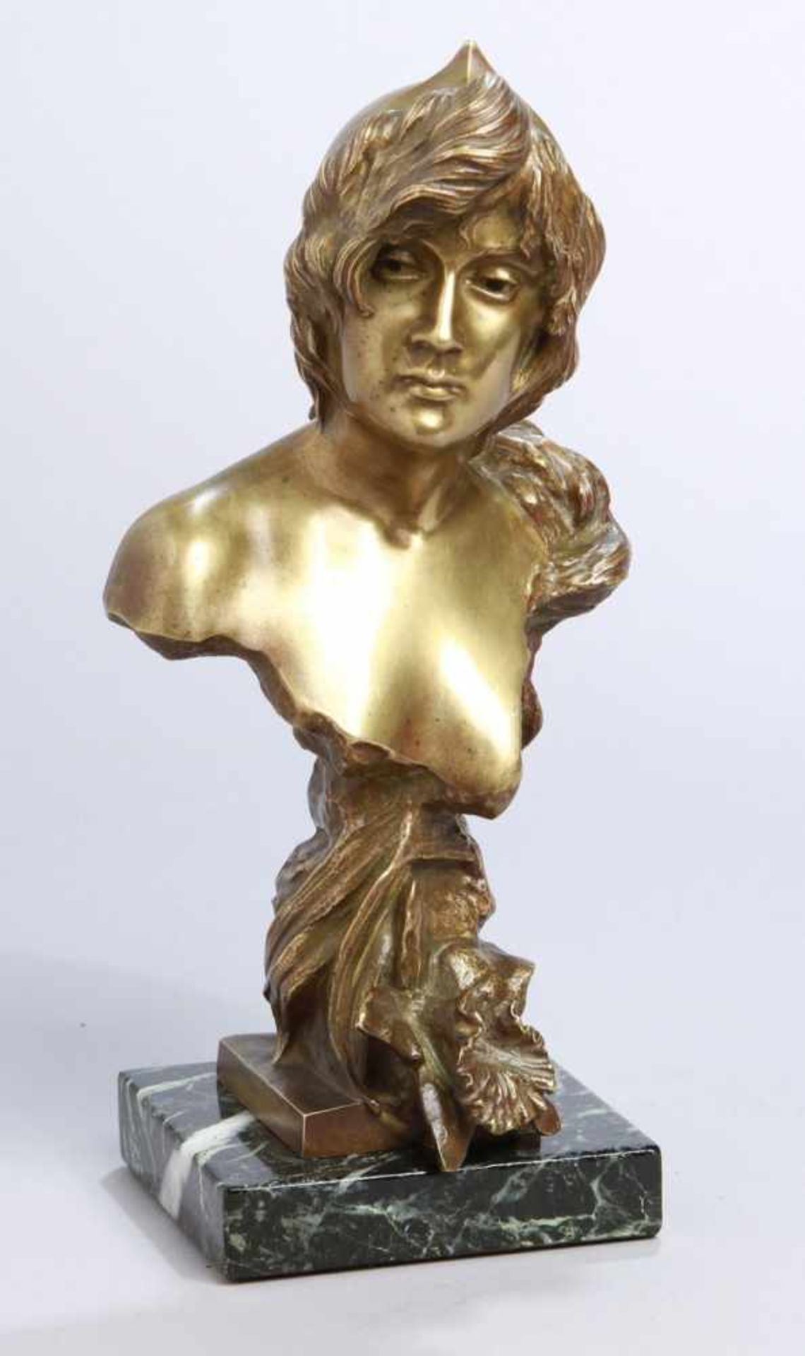 Bronze-Büste, "Jugendstil-Schönheit", Melilli, C., Bildhauer des 19./20. Jh., sehr feine,