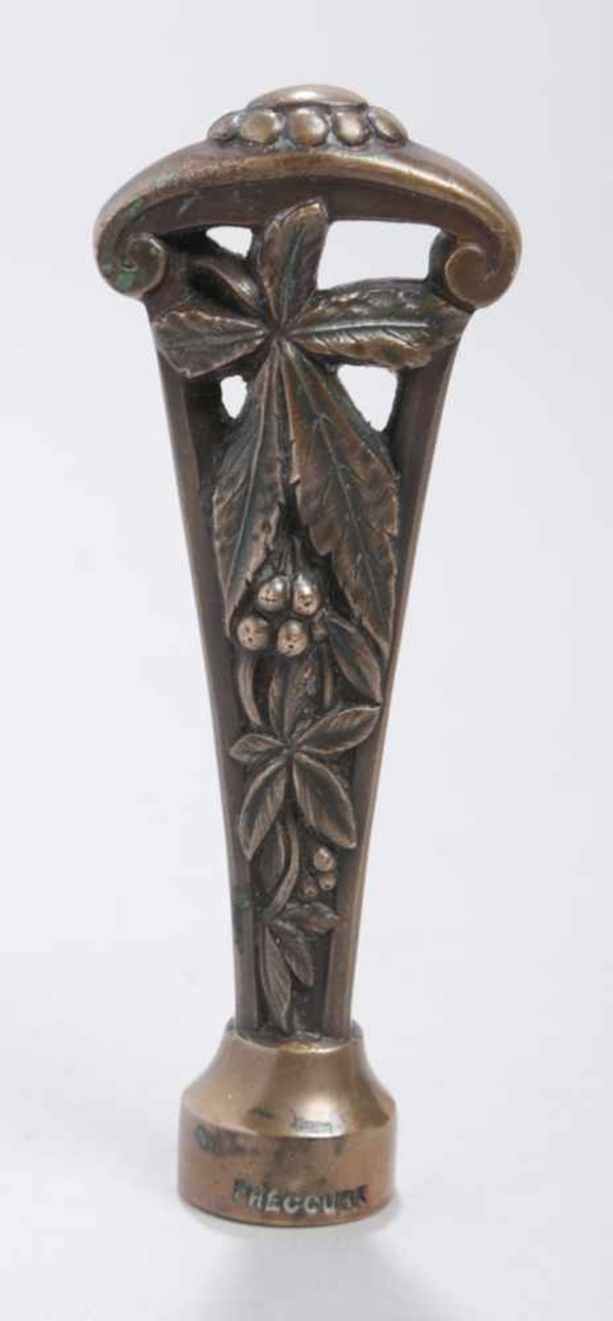 Bronze-Petschaft, Frécourt, Maurice, französischer Bildhauer, geb. 1890, konischer,beidseitig