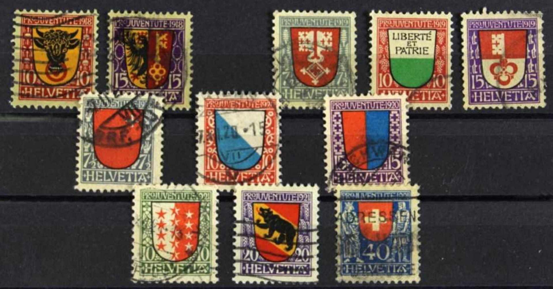 Schweiz, Pro Juventute, 1918-1921, gestempelt